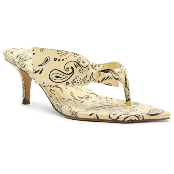 Arezzo Women's Lidia Mid Stiletto Sandals - Pale Yellow Multi - Picture 1 of 4